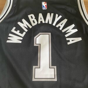 Black Wembanyama NBA Jersey with White Accents